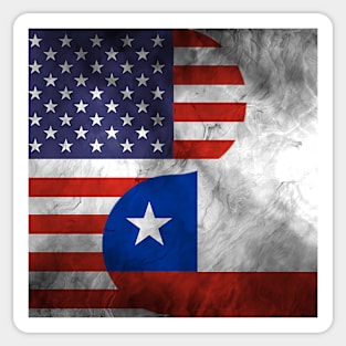 USA Chile Dual Yin Yang Flag Sticker